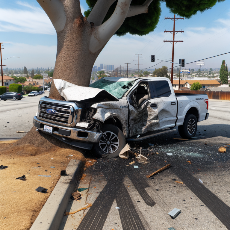 Overnight Chaos: Vehicle Crashes into Tree During San Bernardino Street Takeover